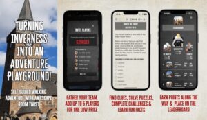Inverness: City Walking Tour & Exploration Game - How the app game works on Inverness streets