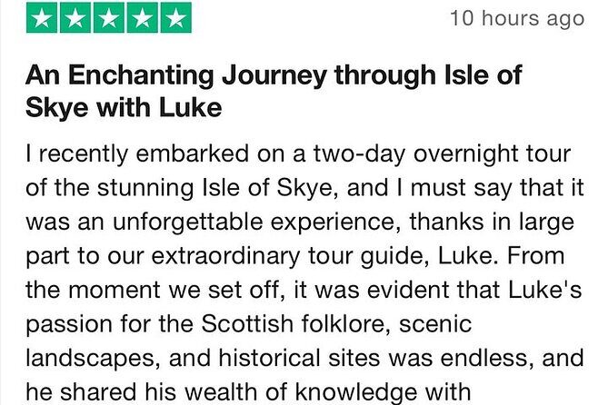 'Luke Skye-Walkers' 1 Day Isle of Skye Adventure + Hike Options - Glenmoriston drive: history stories plus a soundtrack on the road